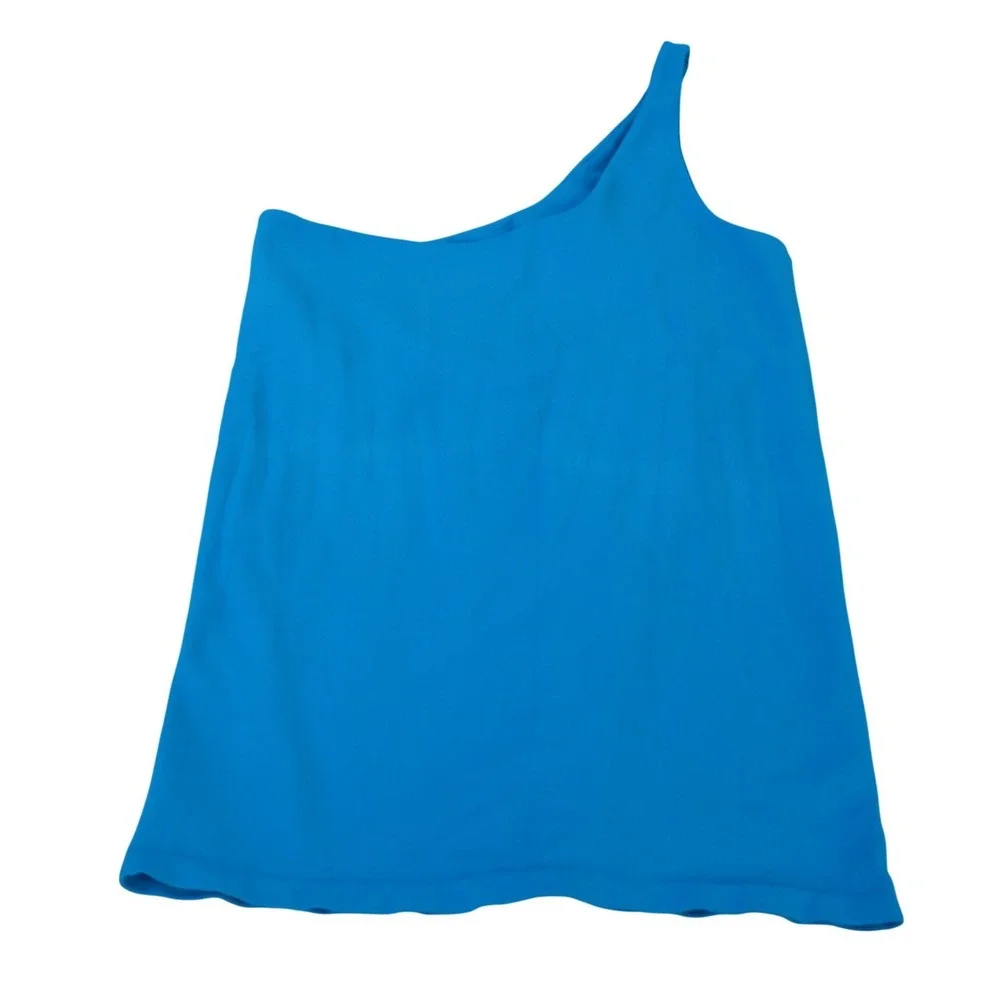 Free People Intimately  One Shoulder Tank Top Blue XS/S Asymmetrical Stretch Rib